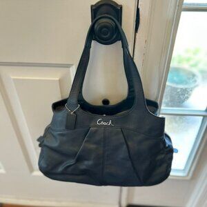 COACH Lexi Pleated Leather Satchel Bag - Metallic Blue - GREAT CONDITION